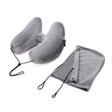 Grey Inflatable Travel Neck Pillow 